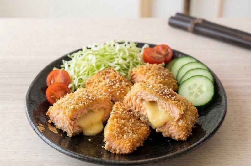 Non-Fry Salmon Cheese Fry