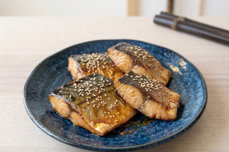 Grilled Mackerel seasoned with Mirin