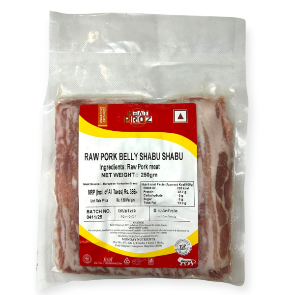 Pork belly slices 1mm-3