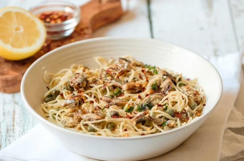 Quick Sardine Pasta with Umeboshi Plum