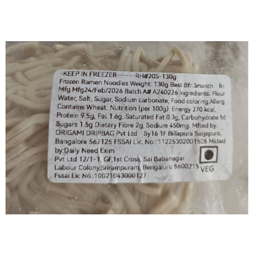 Handcrafted Frozen Ramen Noodles – 130g