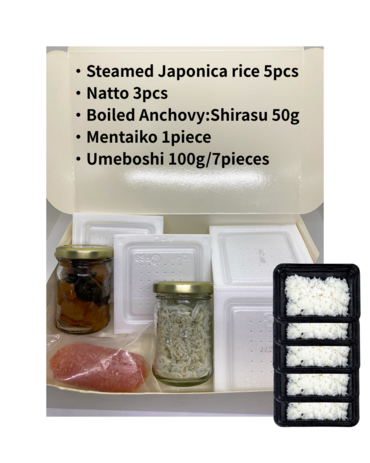 ・Steamed Japonica rice 5pcs ・Nat