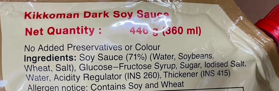 kikkoman dark soy sauce ingredients